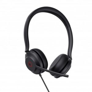 Cintillo USB binaural ,micrófono con cancelación de ruido , esponja de cuero sintético , certificado para Teams